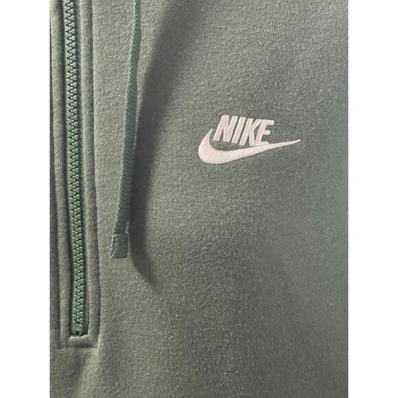 Nike Womens Green Half-Zip Hoodie Sweatshirt Size Small Cotton Blend Hooded With - Picture 11 of 13